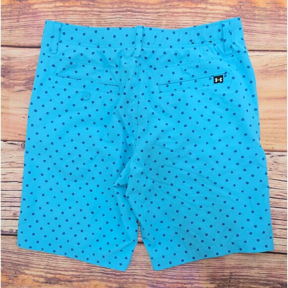 Under Armour Mens Blue Floral Print Golf Shorts 32 - Picture 2 of 7